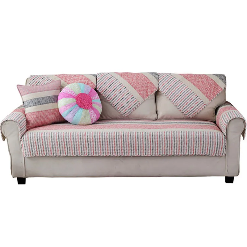 

Pink / Blue Colors Solid Sofa Covers for Living Room Solid Elastic Cotton Polyester Slipcovers Couch Cover Stretch Sofa Towel