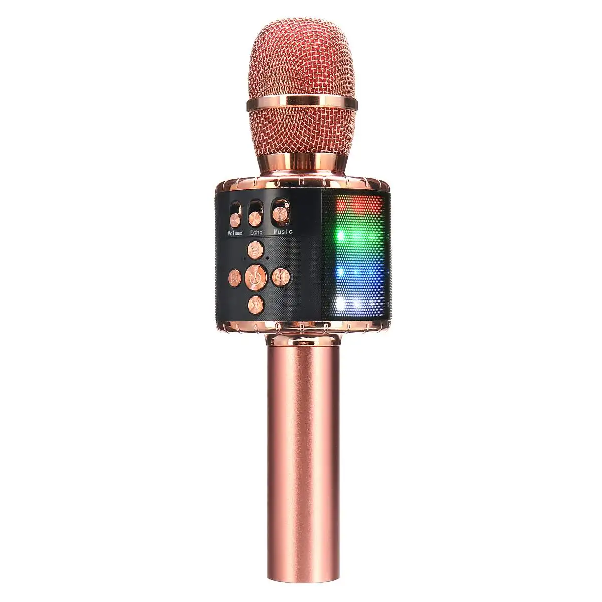 1 Pcs Bluetooth беспроводной ручной микрофон динамик Профессиональный музыкальный плеер для вокала, с рекордером микрофон для KTV вечерние караоке светодиодный светильник - Цвет: 1 Pcs
