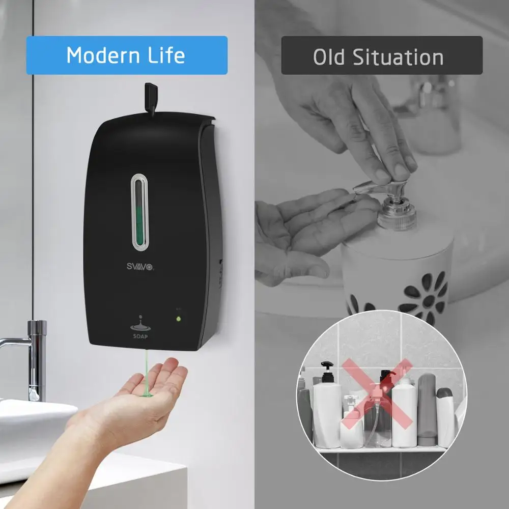 SVAVO Автоматический Дозатор Мыла Бесконтактный настенный датчик дозатор жидкого мыла для ванной комнаты кухни коммерческие места