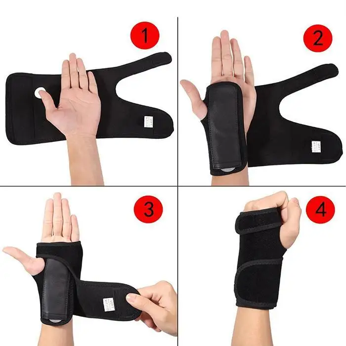 New Unisex Sports Running Steel Plate Brace Fixed Support Protects Left, Right the Black Wrist