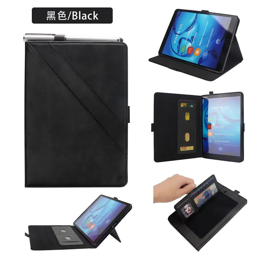 

Auto Wake Up/Sleep Function Cover For Huawei MediaPad M5 8.4 SHT-W09 SHT-AL09 Premium leather Smart Folio Wallet Case+gifts