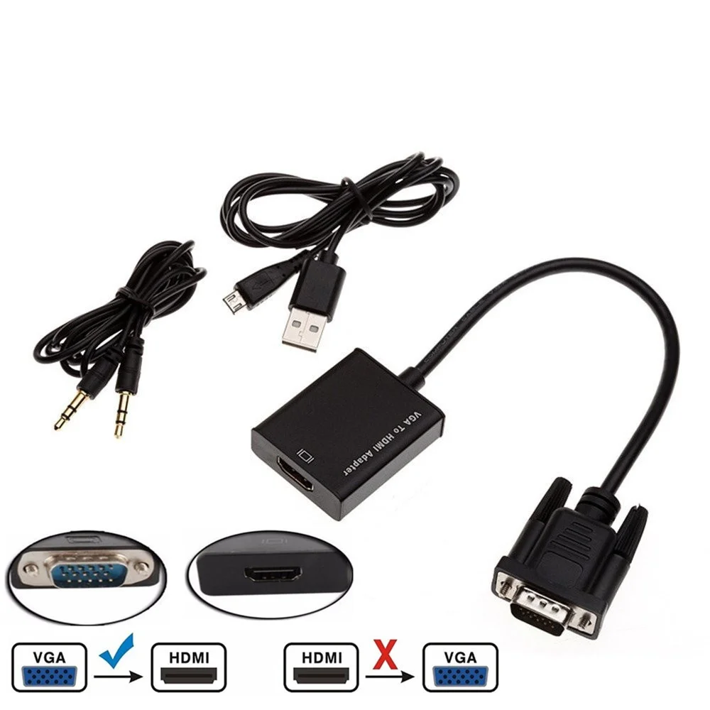 BESIUNI VGA к HDMI конвертер кабель адаптер с аудио выходом 1080P HD кабель адаптер VGA HDMI для ПК ноутбук к HDTV проектору