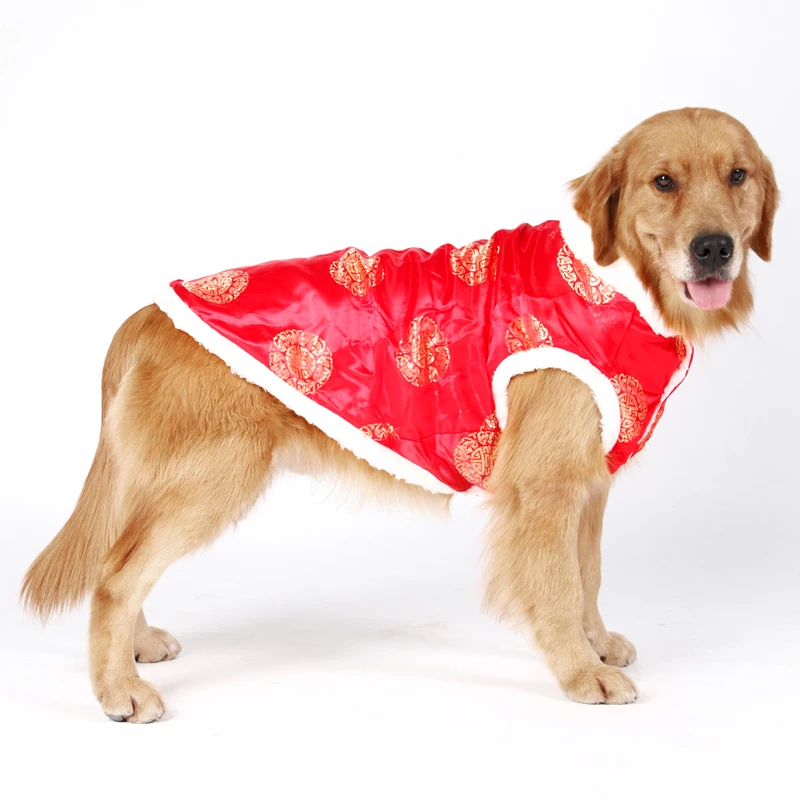 Big Dog Clothes New Year Large Dog Clothing Tang Suit Samoyed Golden Retriever Husky Labrador Big Pet Outfit Coat Jacket