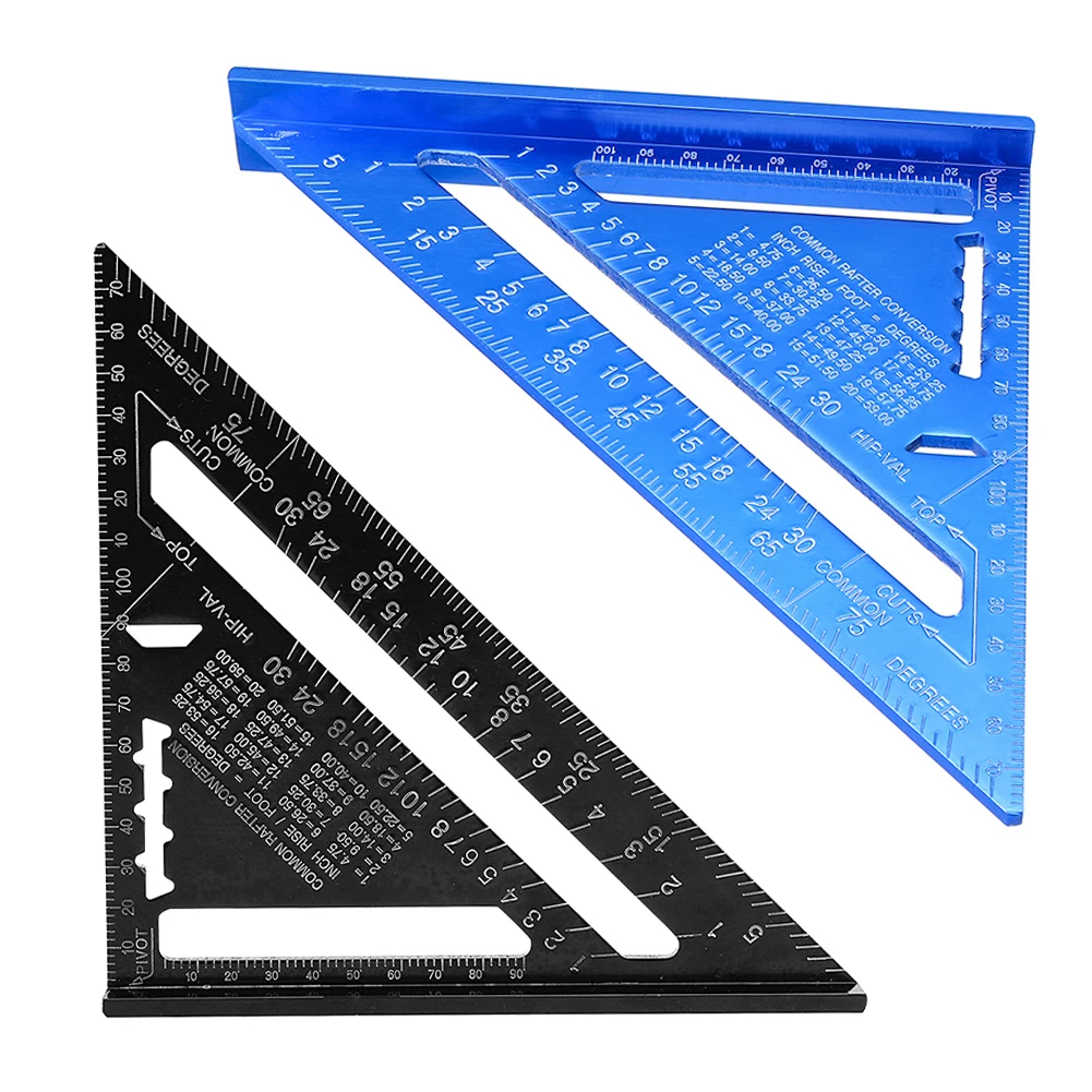 Regla Triangular de 7 pulgadas, regla métrica de aluminio, medidor de profundidad, para carpintería