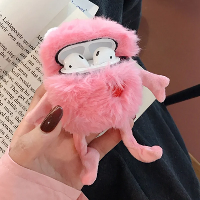 Новые Мультяшные милые розовые плюшевые лягушки с короной чехлы для наушников