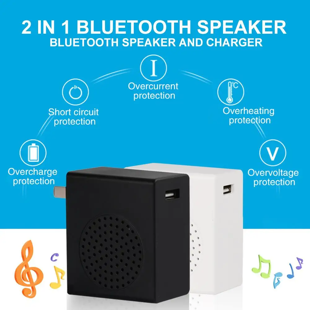 

U010 2 In 1 Bluetooth Speaker And Charger Adapter Multifunctional Audio Power Adapter Fast Charging Adapter For IOS And Android