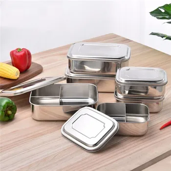 

Stainless Steel Square Bento Lunch Box Food Container Storage Dinnerware Portable Lunchbox