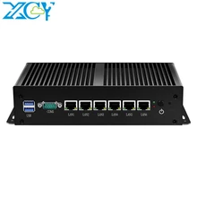 XCY Mini PC Fanless pfsense 6 LAN Gigabit Ethernet Intel 211AT Core i3 7100U Linux Windows 10 7 Router Firewall Computer Mini PC