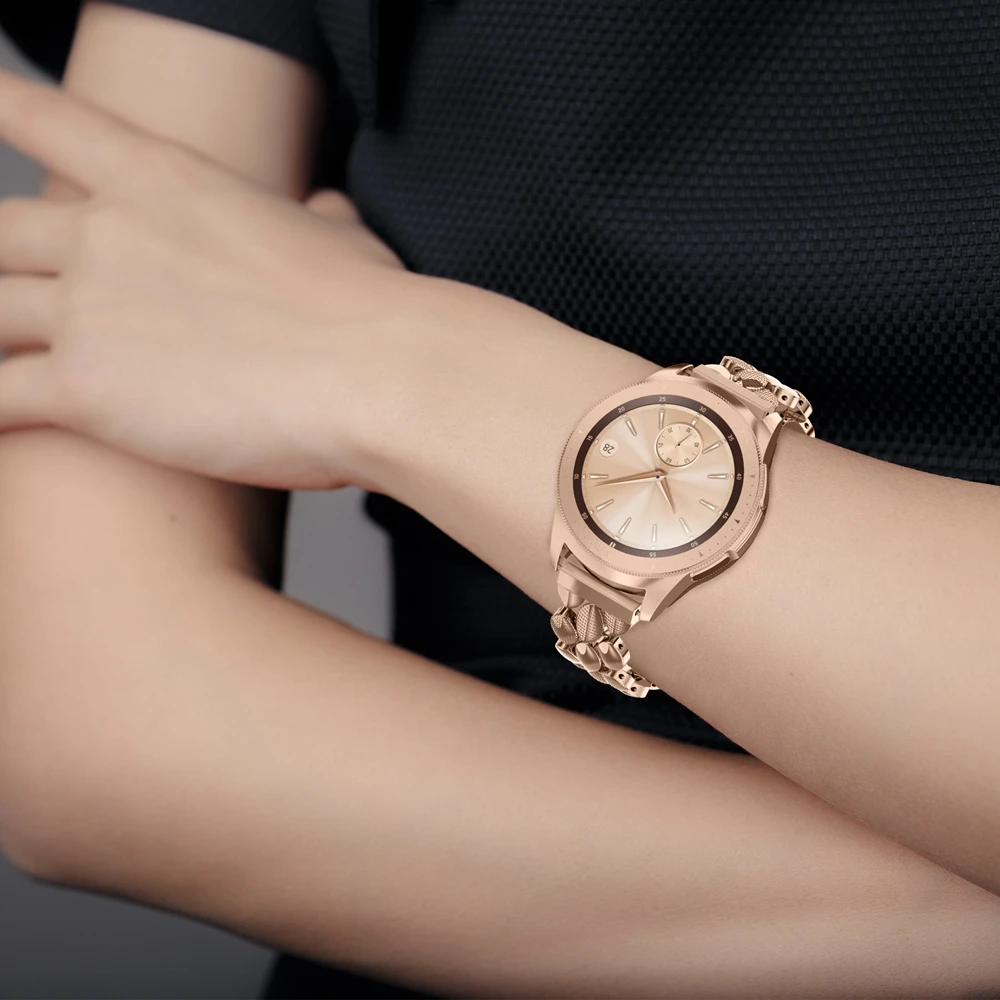 Браслет Toyouths из нержавеющей стали для samsung Galaxy Watch 42 мм, браслет, Женский металлический ремешок для Galaxy Active 2 40 мм
