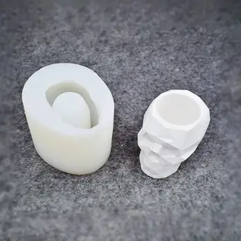 

Durable Silicone Skull Flower Pot Mold Cement DIY Succulent Making Manual Clay Concrete Mould