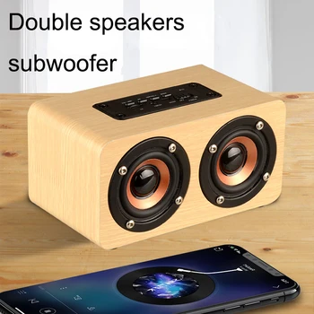 

W5 Wooden Wireless Bluetooth Speaker Portable mobile phone computer home desktop audio creative AUX TF USB MP3 Music subwoofer