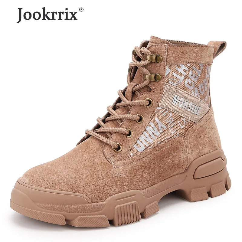 

Jookrrix 2019 Women Comfortable Black Ankle Boots For Female Fashion Martin Boots Lady Brand Black Platform Shoes