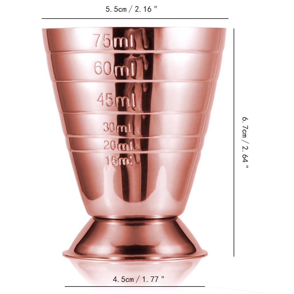 Stainless Steel Measuring Cup Liquid Mini Espresso Shot Glass Multi-Purpose Measuring Spoon 15ml-75mm