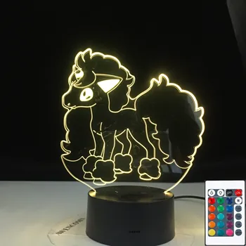 

3D Illusion Night Lamp Pokemon Go Galarian Ponyta Figure Nightlight for Girls Bedroom Decor Colorful Kids LED 3D Night Light