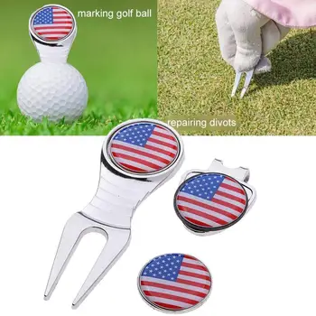 

Golf Tool Gift Set Includes Hat Clip and Ball Marker Pitch Repair Tool Aiming Tools for Golfer Trainning Aids