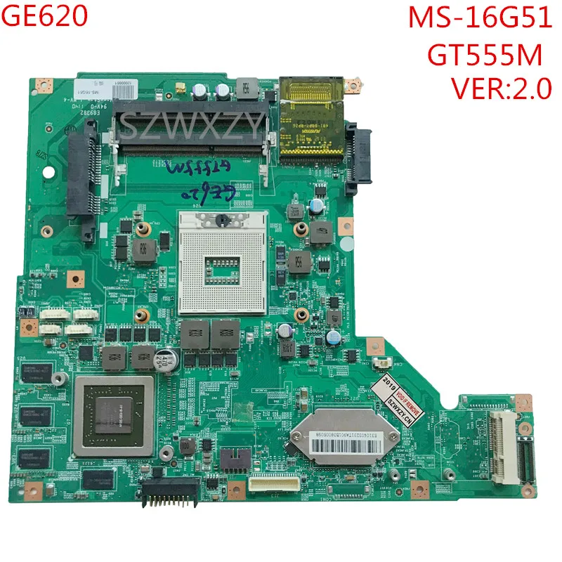 SZWXZY For MSI GE620 Laptop Motherboard MS 16G51 VER2.0 GT555M N12E
