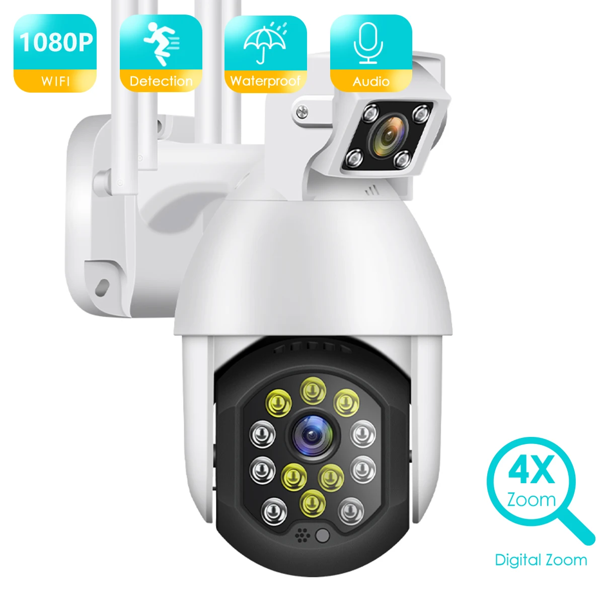 BESDER Dual Lens 1080P PTZ IP Camera Wifi Outdoor Auto Track Security Speed Dome 4X Digital Zoom CCTV Surveillance | Видеонаблюдение