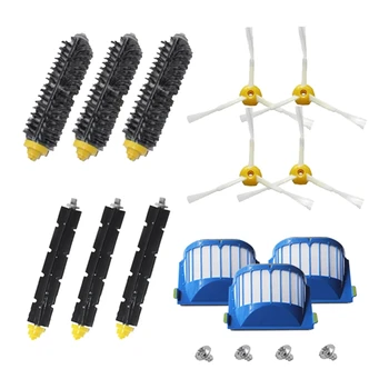 

Replacement Kit of Bristle Flexible Beater Brushes,3-Armed Side Brushes,Aero Vac Filters for IRobot Roomba 600 Series
