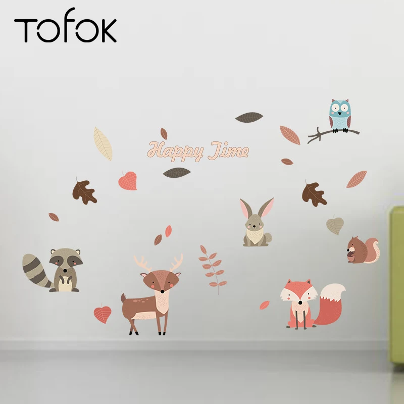 Tofok DIY стикер на стену в виде оленя лисы белки скандинавский стиль|Наклейки стену|