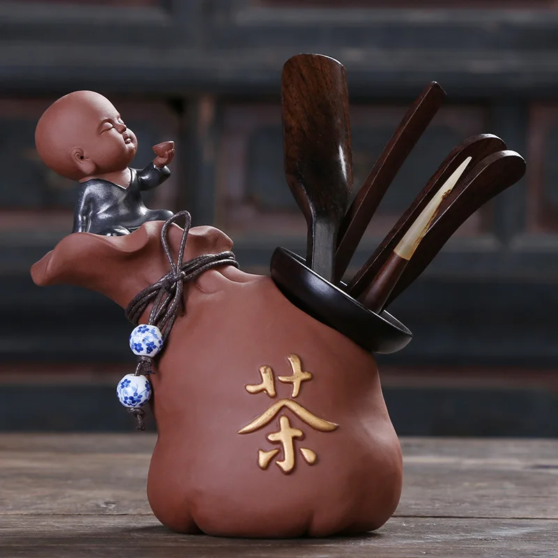 

Tea Set Accessories Liujunzi Set Ebony Solid Wood Kung Fu Tea Art Combination Creative Fluke Auspicious Tea Ceremony Liujunzi