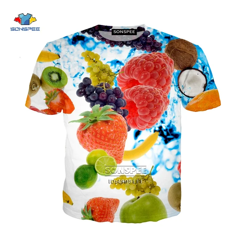 

SONSPEE 3D Print Women Men Fruits Blueberries Grapes Red Berry Casual Harajuku T-shirt Summer Tshirt Youth Adults Hip HOp Tops Hipster Streetwear A889