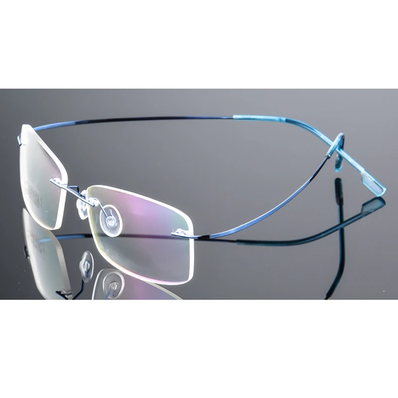 Новые 9 цветов легкие ультралегкие очки без оправы металлические очки из сплава очки по рецепту очки оптические оправы 800 - Цвет оправы: C6
