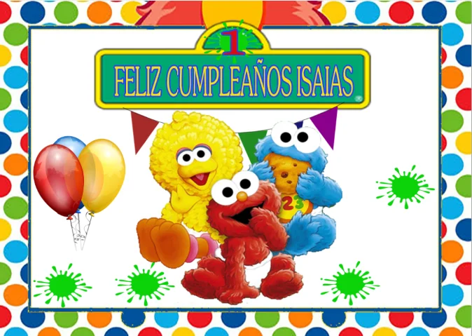 7x5ft Happy Birthday Baby Elmo Cookie DIY Sesame Street Frame Party Custom Photo Studio Background Backdrop Vinyl 220cm x 150cm |
