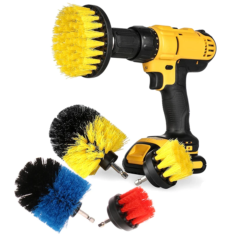Drill Cleaning Brush Power Scrubber Stiff Scrub Brush Bit Pad Bathroom Tile