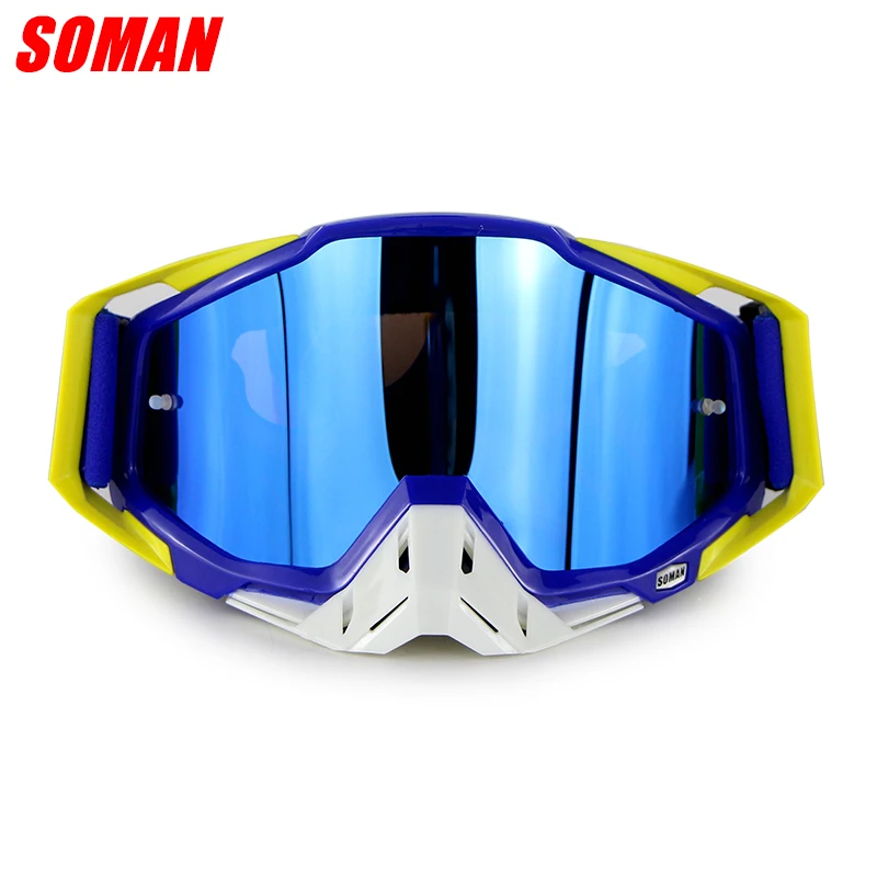 SM11 мотоциклетные очки для мотокросса с УФ-защитой ATV Gafas внедорожные грязевые очки пылезащитные гоночные очки es анти ветер Brillen стекло - Color: Blue