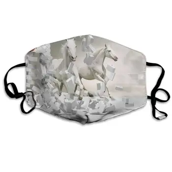 

Mouth Mask Horses Broke Through The Wall Print Masks - Breathable Adjustable Windproof Mouth-Muffle, Camping Running for Women