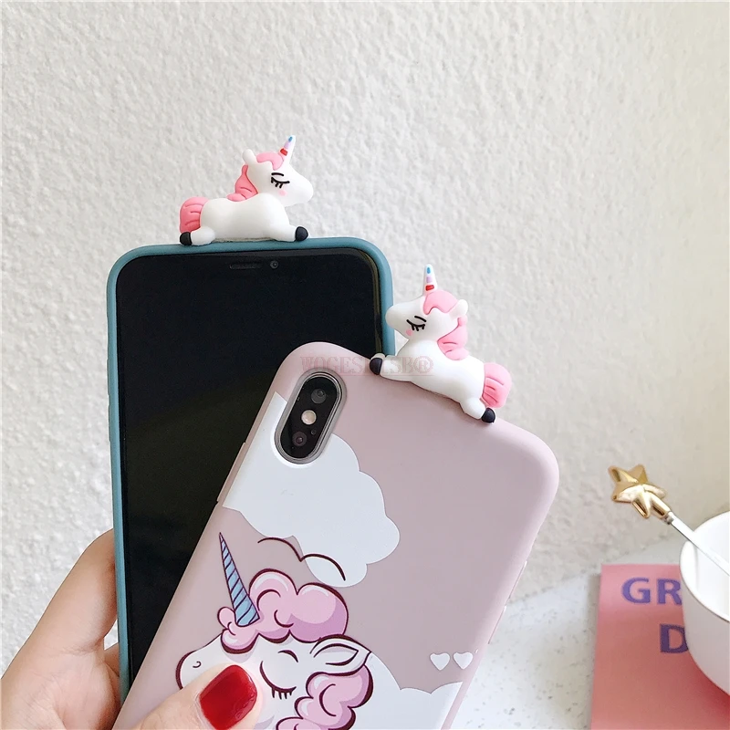 Чехол с единорогом для iPhone 7 Minnie Puppy Dog, мягкий силиконовый 3D игрушечный чехол для iPhone 6 6s 7 8 Plus X XR XS 11 Pro Max Coque Funda