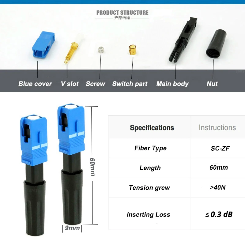 zf sc apc sc upc ftth, conector de nível de rede