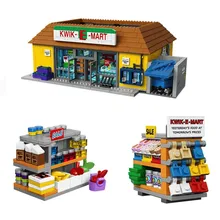 16005 16004 Carton House Kwik-E-Mart Compatible with Iego 71016 71006 Building Blocks Bricks Assembly Model Toys children gifts dhl in stock lepin 16004 2232pcs the simpsons the kwik e mart model building blocks set clone 71016 toys for children