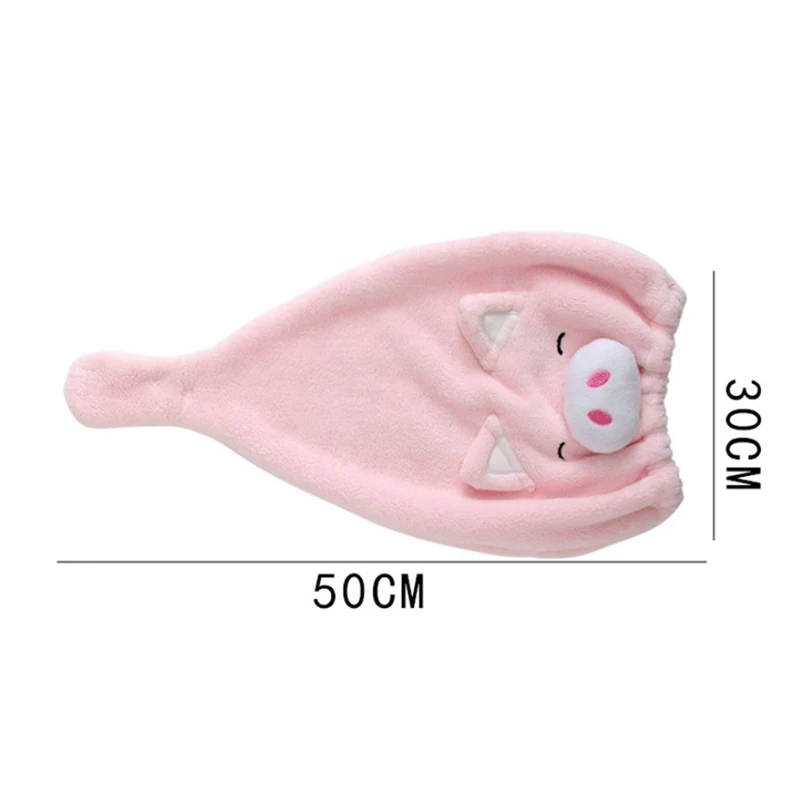 Cute Cartoon Pig Cap Microfiber Hair Quickly Dry Hair Hat Wrapped Towel Bathing Cap Cute Girl Shower Hair Cap Bonnet