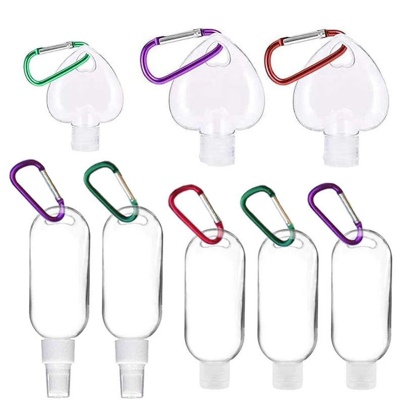 

20Pcs 30ml 50ml Travel Bottle Plastic Flip Cap Keychain Leakproof Empty Squeeze Refillable Container Spray Bottle for Liquid Gel