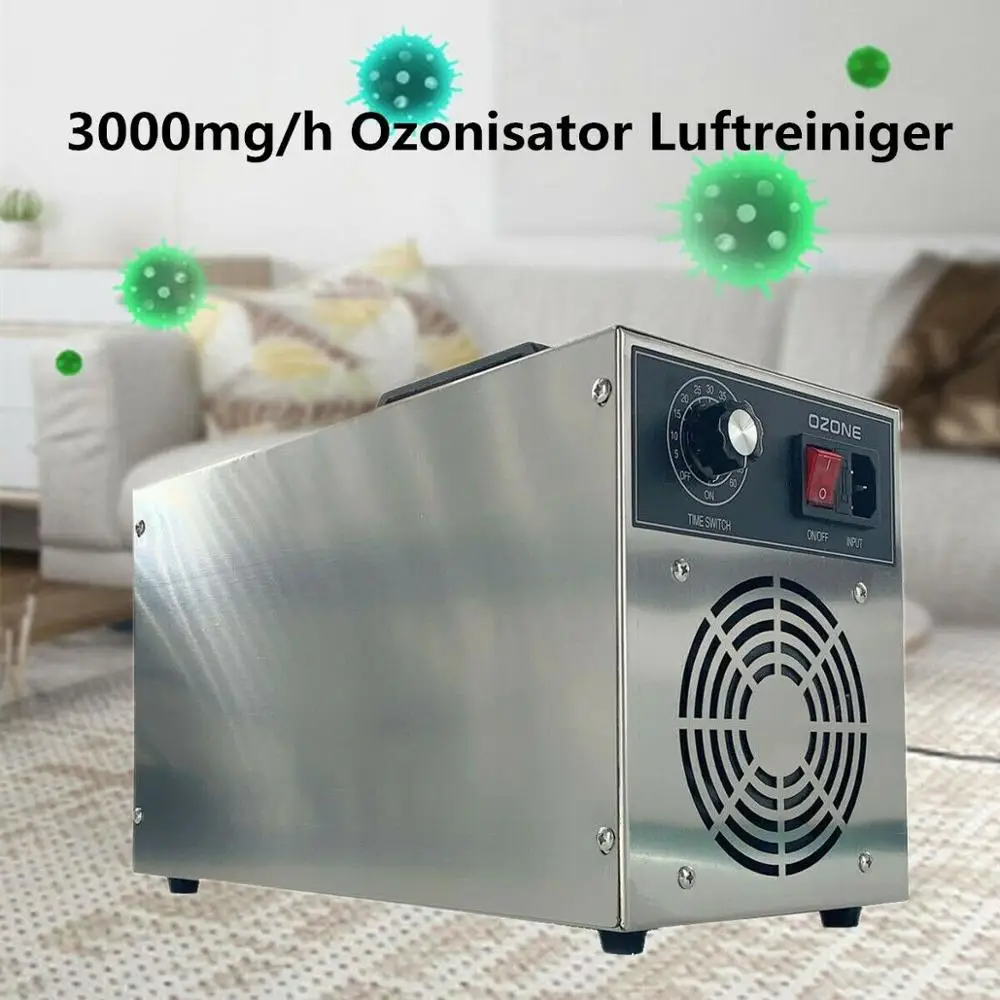 

Air Cooled Ozone generator 3000 mg/h Ozonator Machine air purifier Air purifier Ozone cleaning Formaldehyde 220V Ozone device
