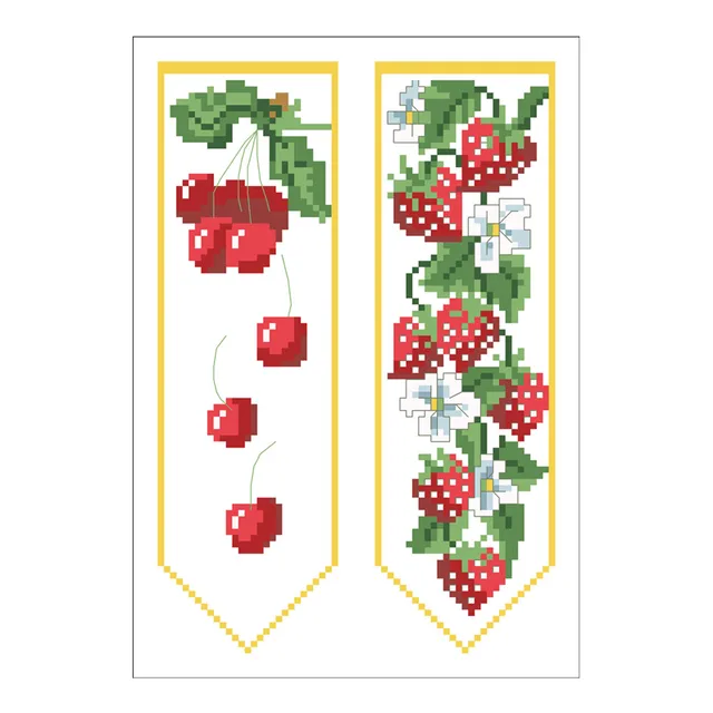 Motifs de fruits de pomme des deux côtés, kit de point de croix, signets comptés, tissu plastique, couture, kit d'artisanat d'aviation, 18ct, 14ct 5