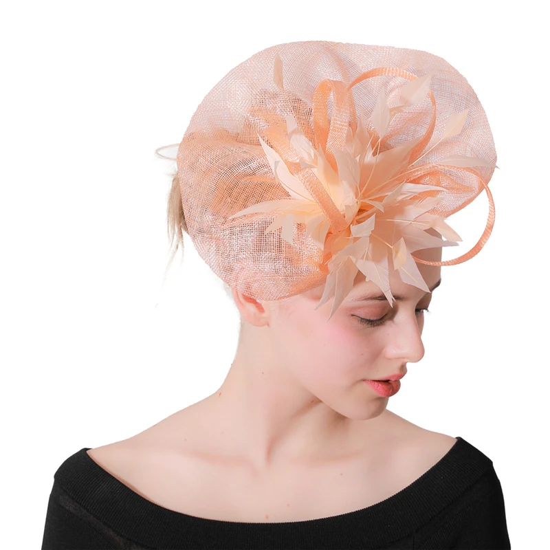 Шампань millinery заколки для волос чародейные Шляпы свадебные гоночные головные уборы Дерби шоу События Аксессуары для волос женские заколки для волос