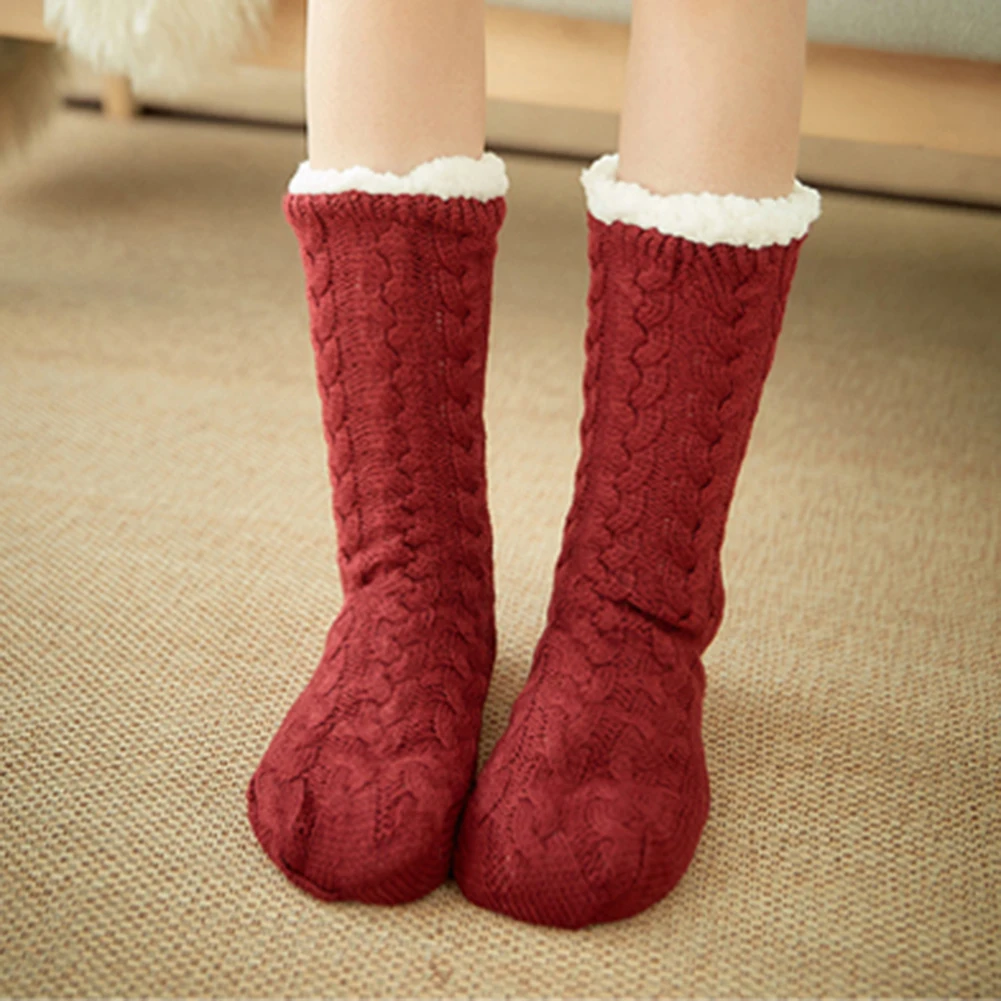 nuevos calcetines navideños de algodón y lino para mujeres Europa y Estados Unidos otoño e invierno damas cálidos calcetine