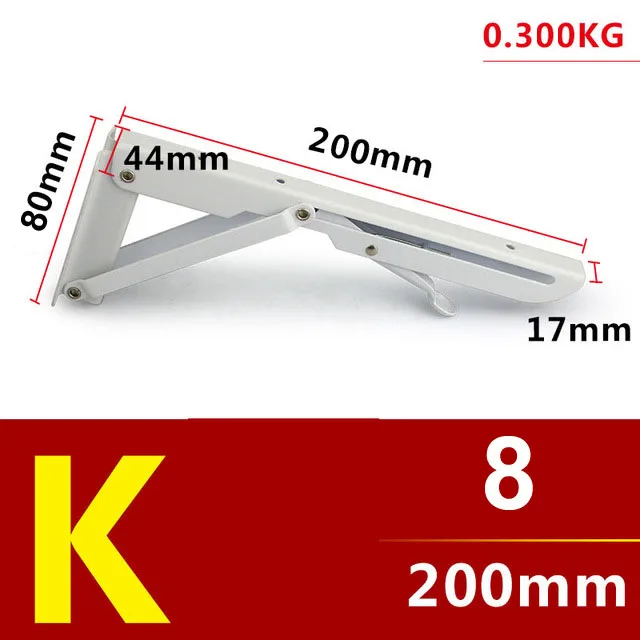 Soporte de estante de Metal de 2 piezas en forma de L esquina grueso antulo recto de 6-20 pulgadas p - Цвет: K-8x2