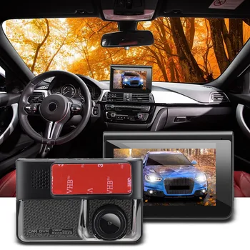 

Hd 3 Inch Dual Lens Image 170° 1080p Hidden Wide Angle Driving Recorder Dash Cam Dual Gps Car Dvr Camera Recorder G-sensor #Zer