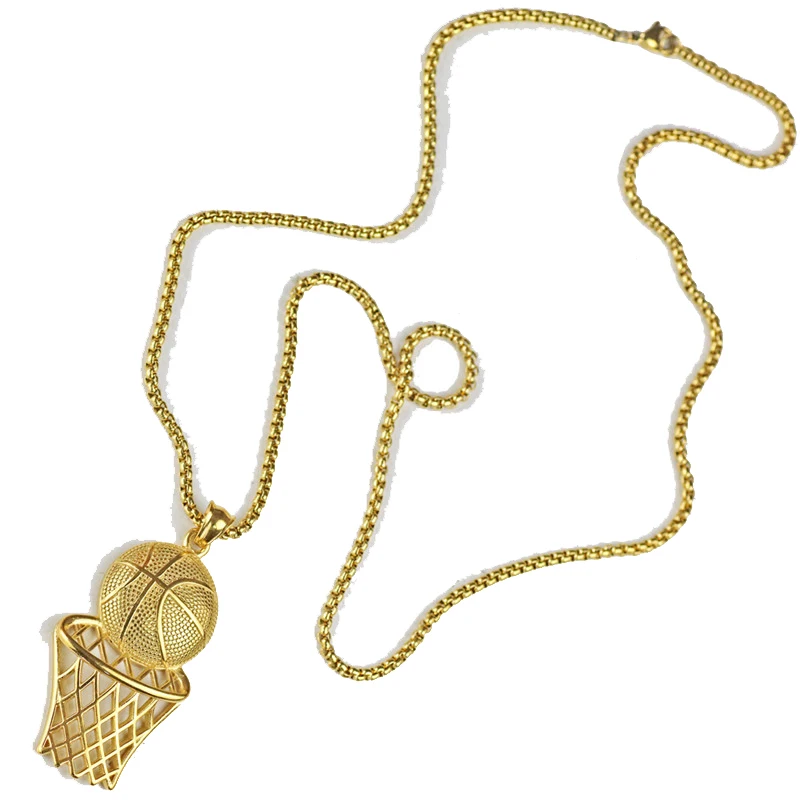 Basketball Hoop Pendant Necklace Men 