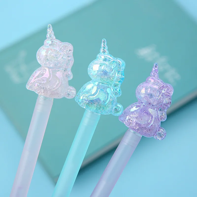 1 шт творческие Лазерная Новинка 0 5 мм ручка Kawaii Единорог Студенческая Канцелярия