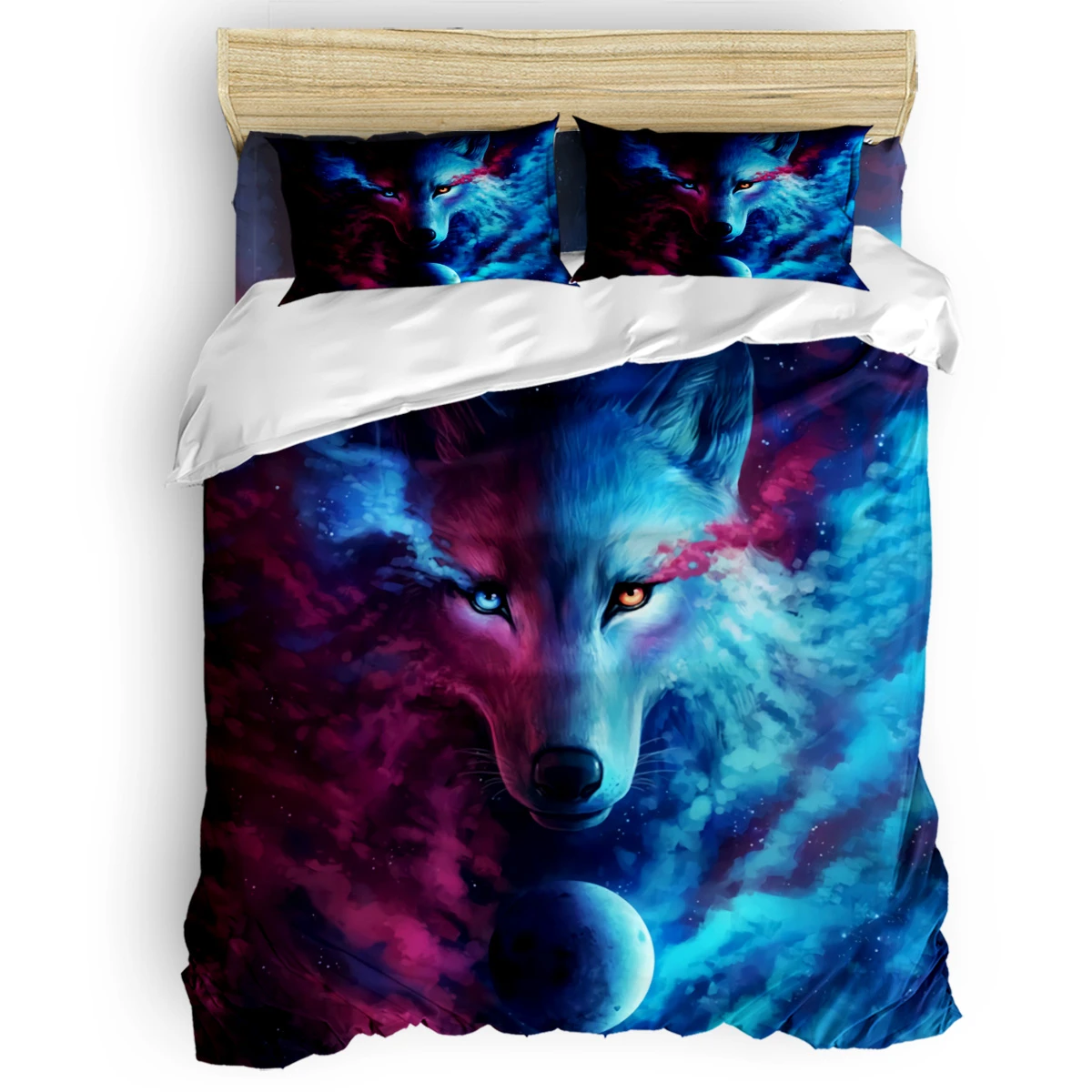 Starry Sky Wildlife Wolf Duvet Cover Set 2 3 4pcs Bedding Set Bed Sheet Pillowcases Cover Set Bedding Sets Aliexpress