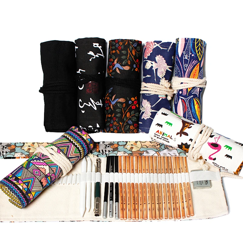 Billig 36 stücke Skizze Bleistift Set Professionelle Skizzieren Zeichnung Kit Holz Bleistift Bleistift Taschen Für Maler Schule Studenten Kunst Liefert