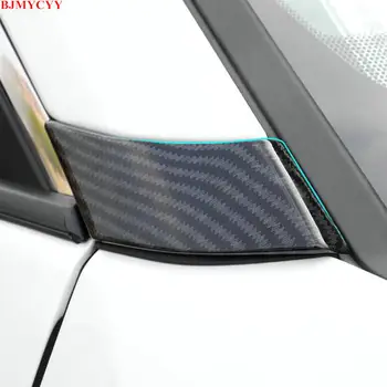 

BJMYCYY Car Window A pillar carbon fibre abs cover trim accessories decoration covers for toyota rav4 rav 4 xa50 50 2019 2020