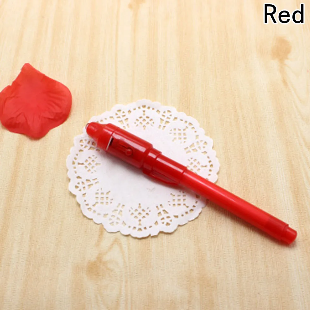 Креативная Волшебная УФ-световая ручка с невидимыми чернилами забавная маркер ручка для детей студентов подарок новинка товар корейский канцелярские школьные принадлежности - Цвет: RD