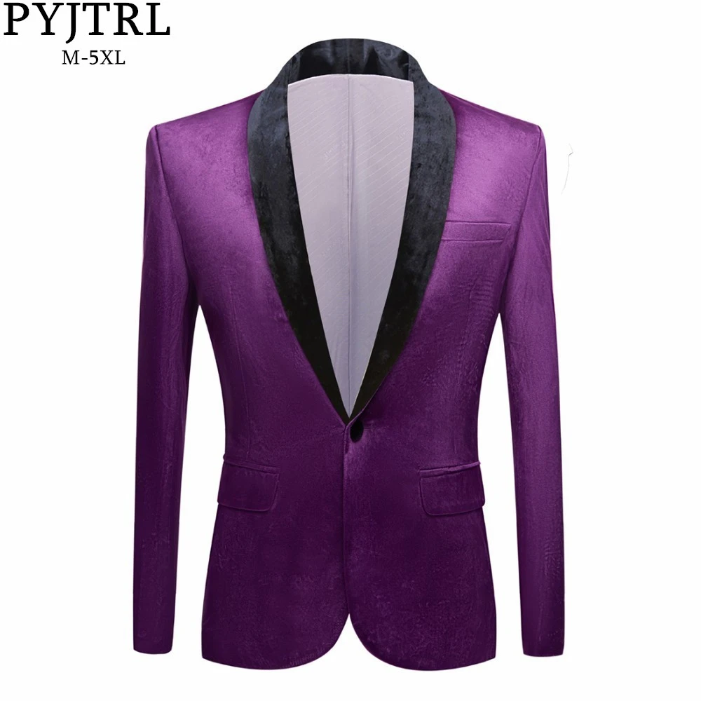 Purple Velvet Suit Jacket Men Men Purple Velvet Blazers Blazers