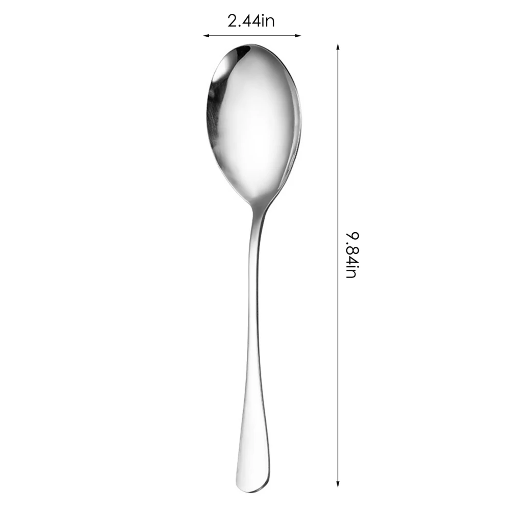 2Pcs New Large Size Stainless Steel Soup Spoon High-polish Long Handle Rice Spoons Kitchen Service Flatware_voghion.com