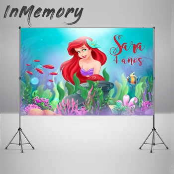 

Photography Backdrop Under the Sea Ariel Princess Little Mermaid Custom Photo Studio Backdrop Background newborn Photocall